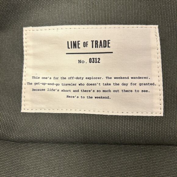Canvas Weekender Bag Line of Trade No. 0312 Olive Green Duffel Tote W/Strap NWOT - Picture 9 of 13